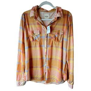 Modish Rebel Women X-Large Plaid Button-Up Shirt READ